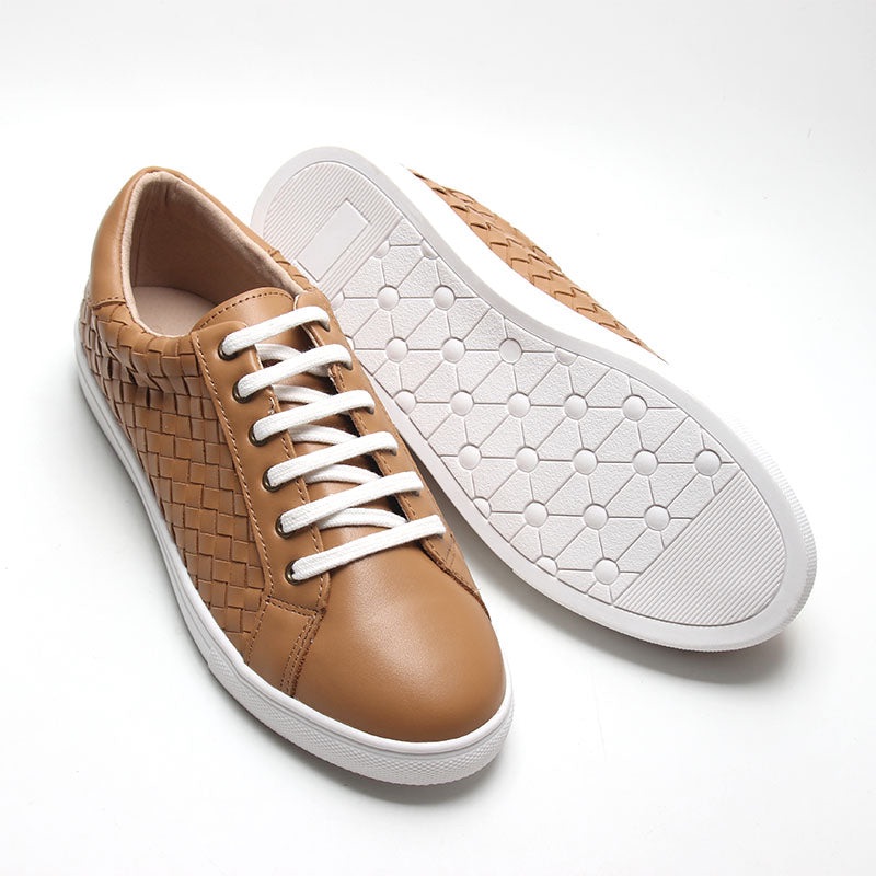 New In Box Leather Woven Sneaker| Color Rust | Women — image 6 of 8